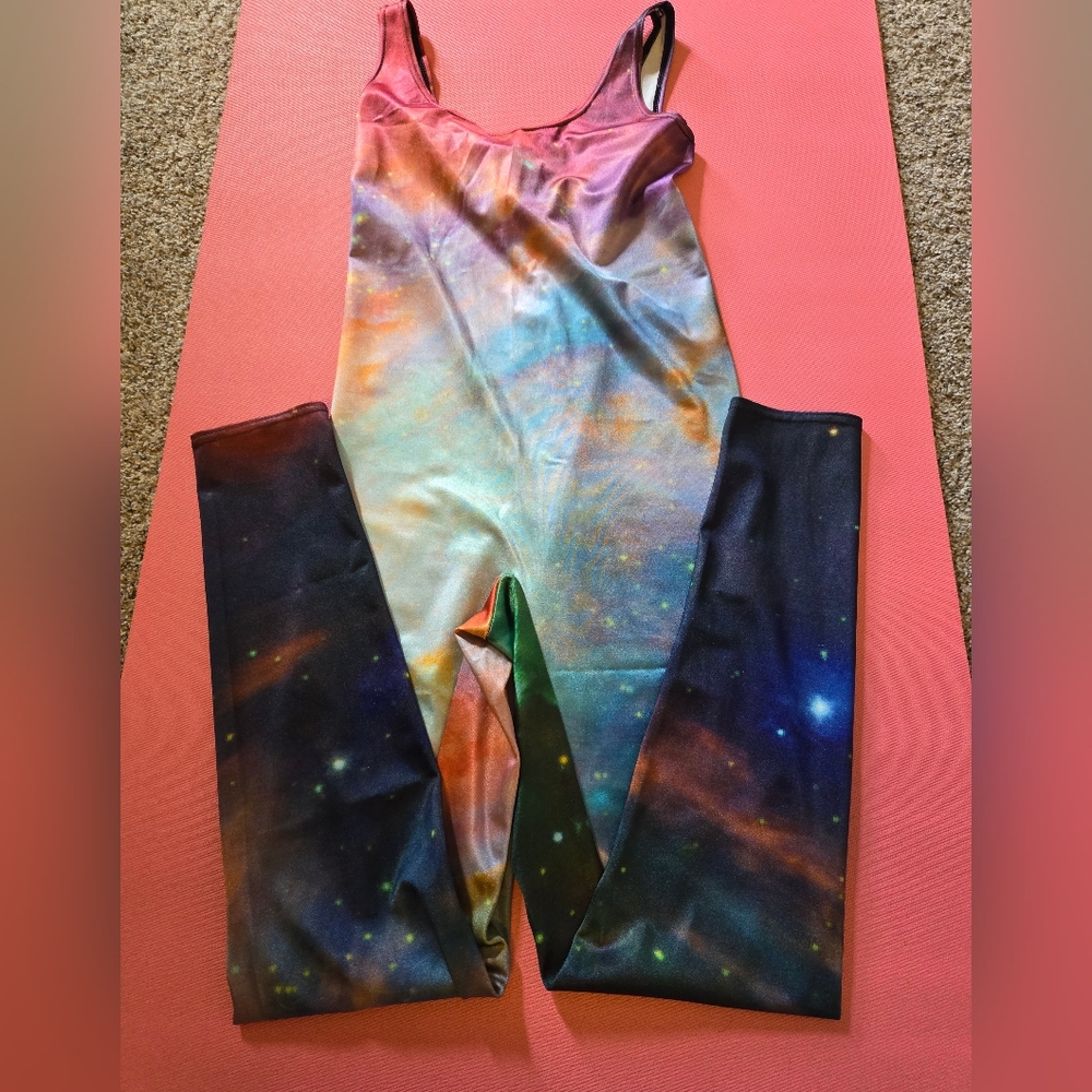 Blackmilk Galaxy Rainbow Catsuit Size L